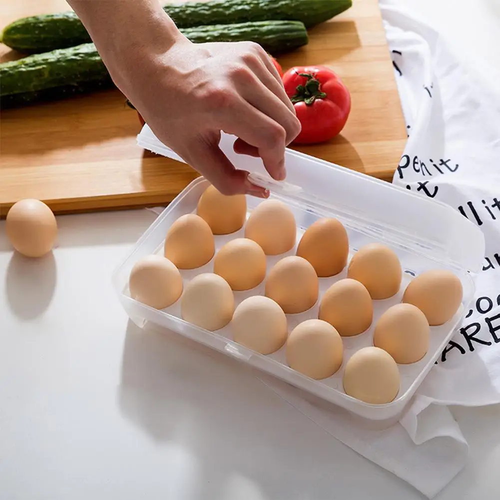 15 Grids Portable Preservation Box for Kitchen Picnic Egg Storage