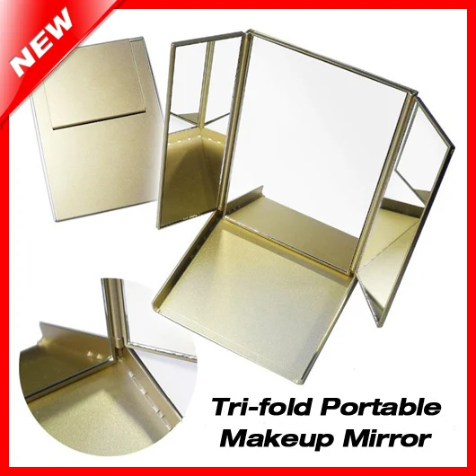Tri fold Portable Makeup Mirror 3 Panel Professional Cosmetics Mirror