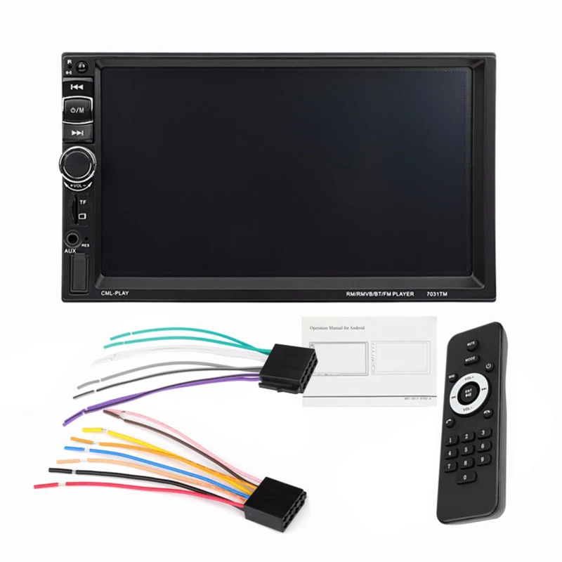 2 Din 7031TM MP5 плеер 7 дюймов Автомобильный hd-дисплей FM/MP5/USB/AUX в автомобиле радио мультимедиа сенсорного экрана bluetooth зеркальная поверхность подключение Android - Цвет: without camera