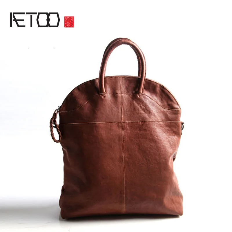 AETOO, Европа, США, Япония и Южная Корея, модная Ретро сумка-мессенджер для живота, кожаные сумки, искусство и культура - Цвет: 4