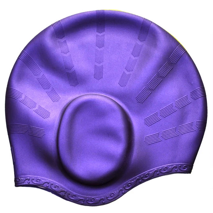 H655 профессиональных комфорт для взрослых плавание Кепки чистого силикона защитный ухо Шапки/длинные волосы наушники плавание Кепки