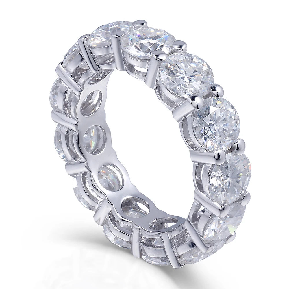 Transmems, 14 K, 585, белое золото, 5 мм или 3 мм, F цвет, Муассанит, вечность, обручальное кольцо, Муассанит, кольцо для женщин, Женское кольцо