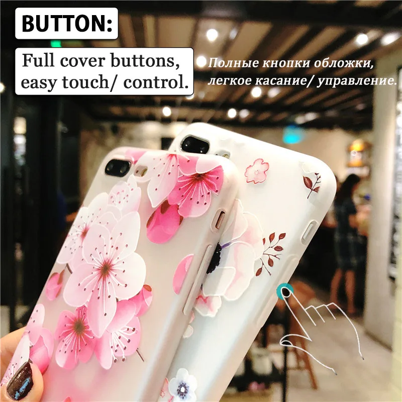 Мягкий чехол JONSNOW для iPhone 7 8 из ТПУ с цветочным рисунком X силиконовый 6 6S