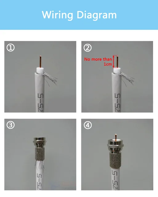 10 Connettori Satellite Tipo F Per Cavo Coassiale RG6 - Twist On - Foto 7