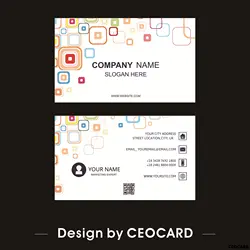 Business_card_with_abstract_squares_white_background_illustration красочные бумажные карточки Y0099