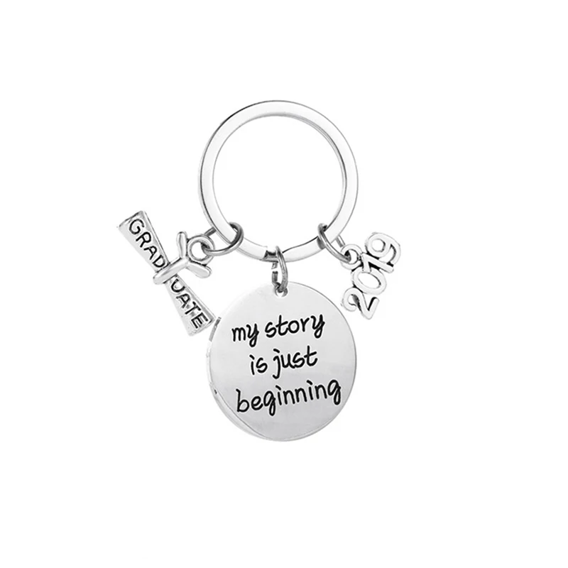 2019 Newest stainless steel Keychain &quotMy story is just beginning&quot Keychains Jewelry Souvenir Gift for Friend Drop Shipping X154 |