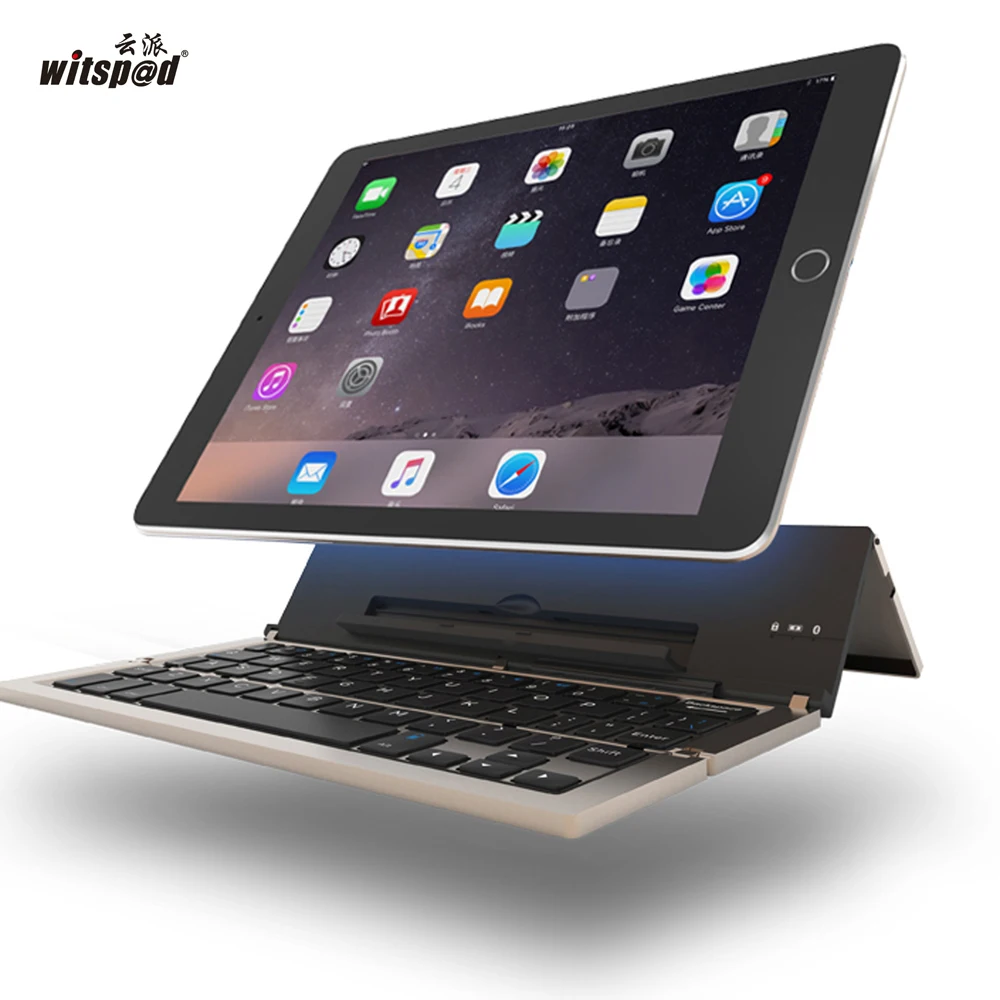 witspd Universal Metal Folding Bluetooth Keyboard,Portable Bluetooth