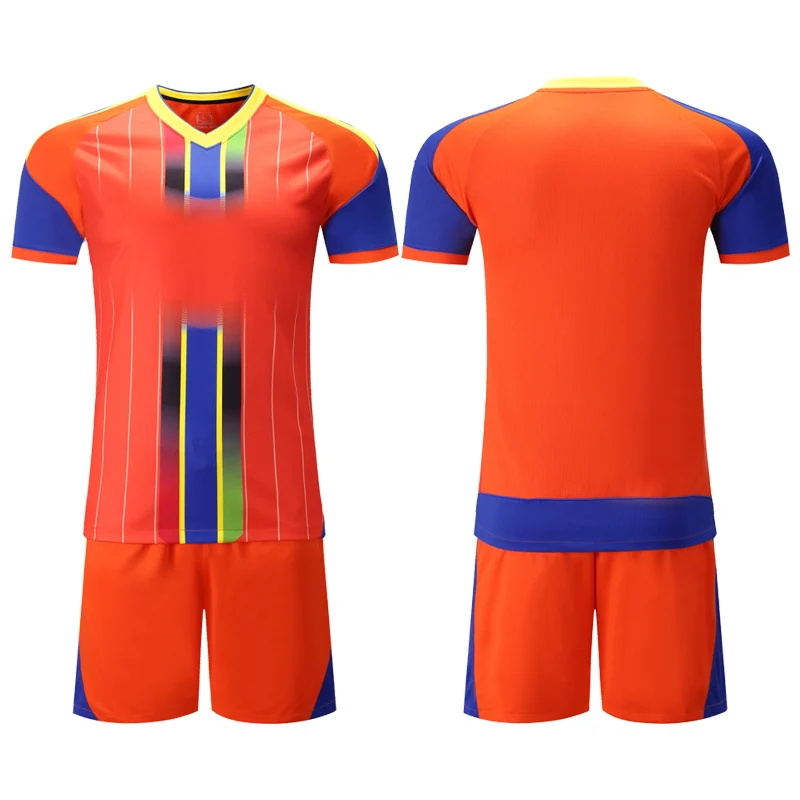 New Men Soccer Jerseys Set Blank Rugby Uniforms Sports Kit Clothing Tracksuit Sportswear Football Shirts Jersey Custom Printing - Цвет: 15024 Orange