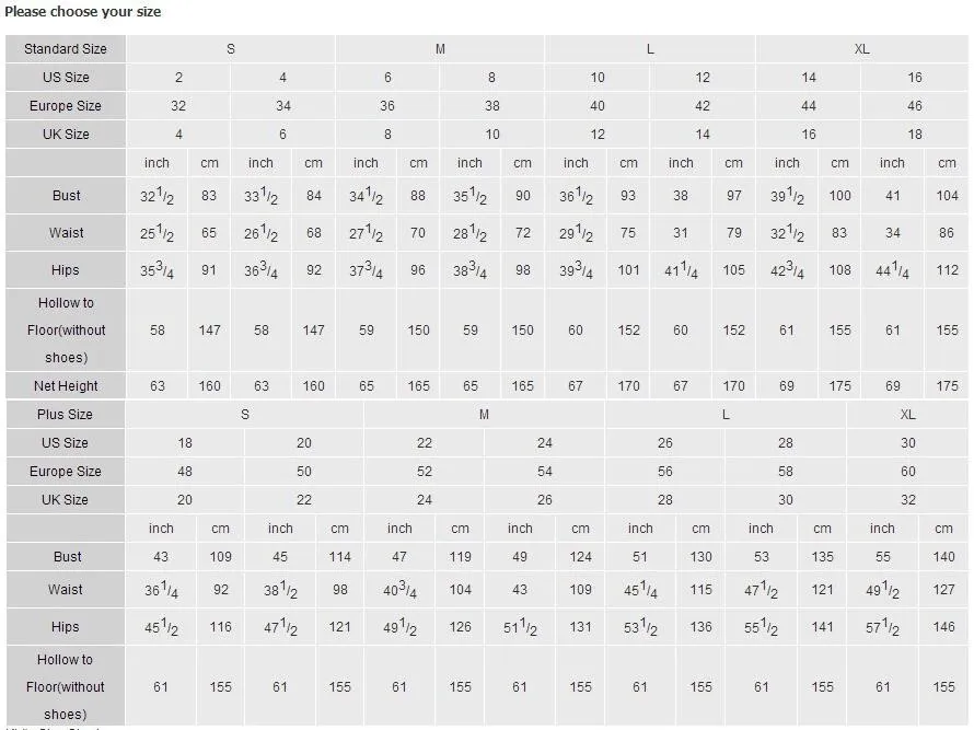 z size chart