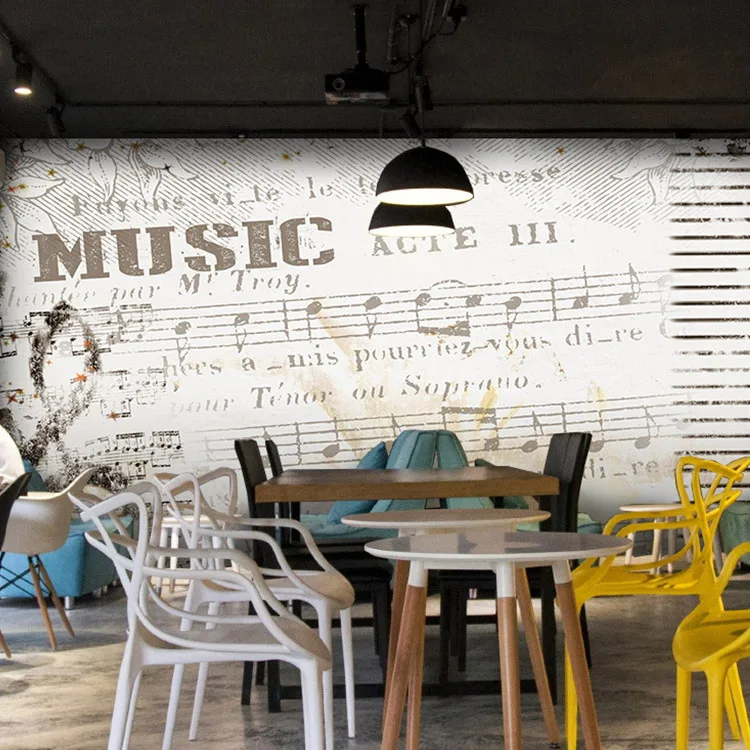 Пользовательские 3d росписи 3D Черный Белый Ретро Европейская музыкальная комната тема ресторан отель спальня гостиная диван тв обои Фотообои