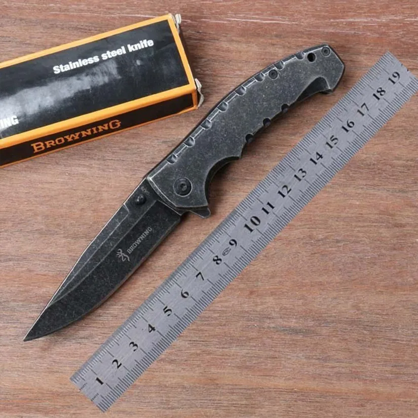 Stainless Steel Mini Folding Knife Camping Fruit Knives 440C Stone Wash Black Titanium Outdoor