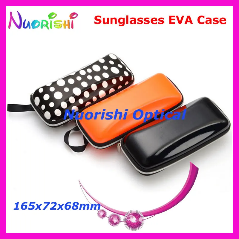 20 штук Новые блестящие Цвет очков Очки солнцезащитных очков Солнцезащитные очки для женщин на молнии 3 цвета EVA Дело Box ml035