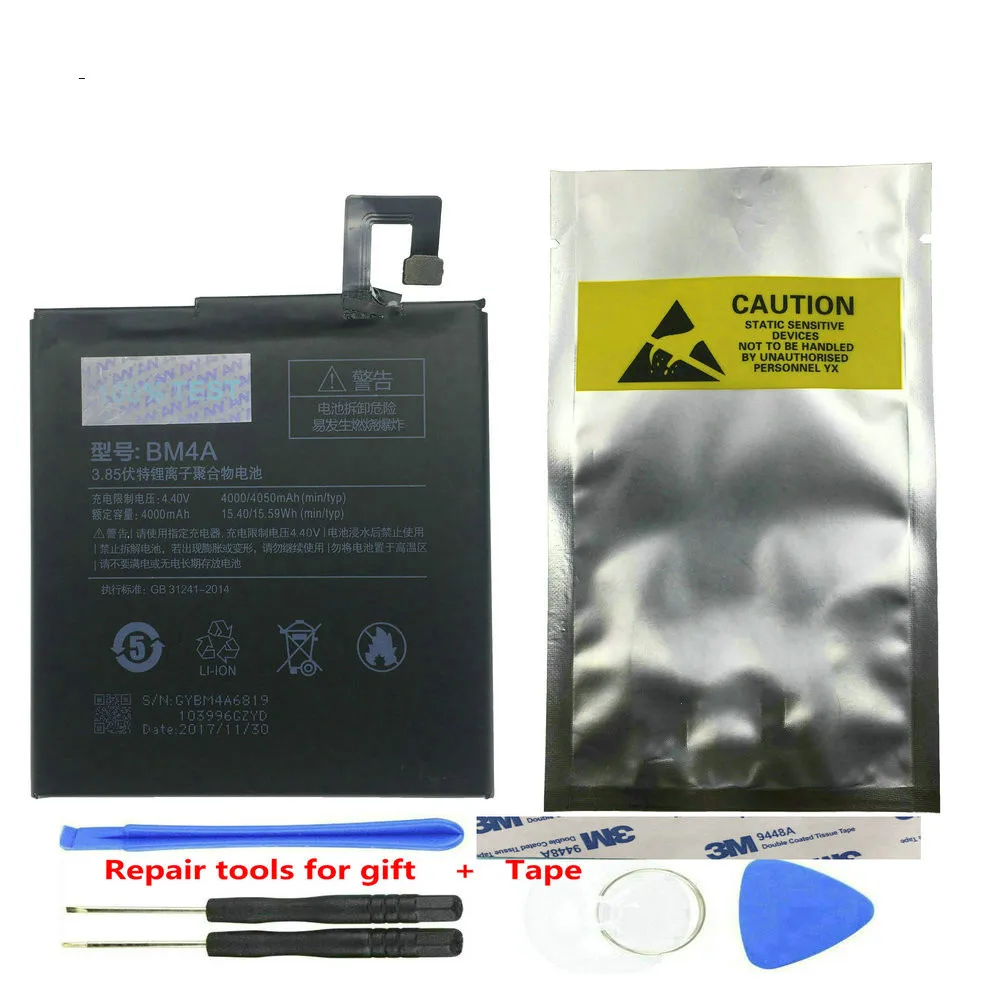 

BM4A Battery For Xiaomi Redmi Pro Mobile phone Replacement Li-ion Batteries 4000mAh 4050mAh 100% Test