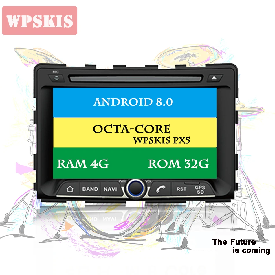 Android 10 7 ''в dash octa core px5 Автомобильный GPS navi с 3g wifi Аудио Видео dvd плеер для SSANGYONG