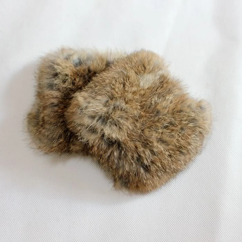 Зимний мягкий ручной вязаный из меха кролика без пальцев Половина манжеты перчатки эластичные 3 цвета