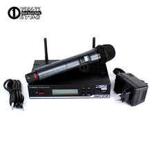 Cantante Etapa Profesional Inalámbrico UHF True Diversity Sistema de Micrófono Vocal de Mano PC Karaoke Mic Micrófono Microfono Inalambrico