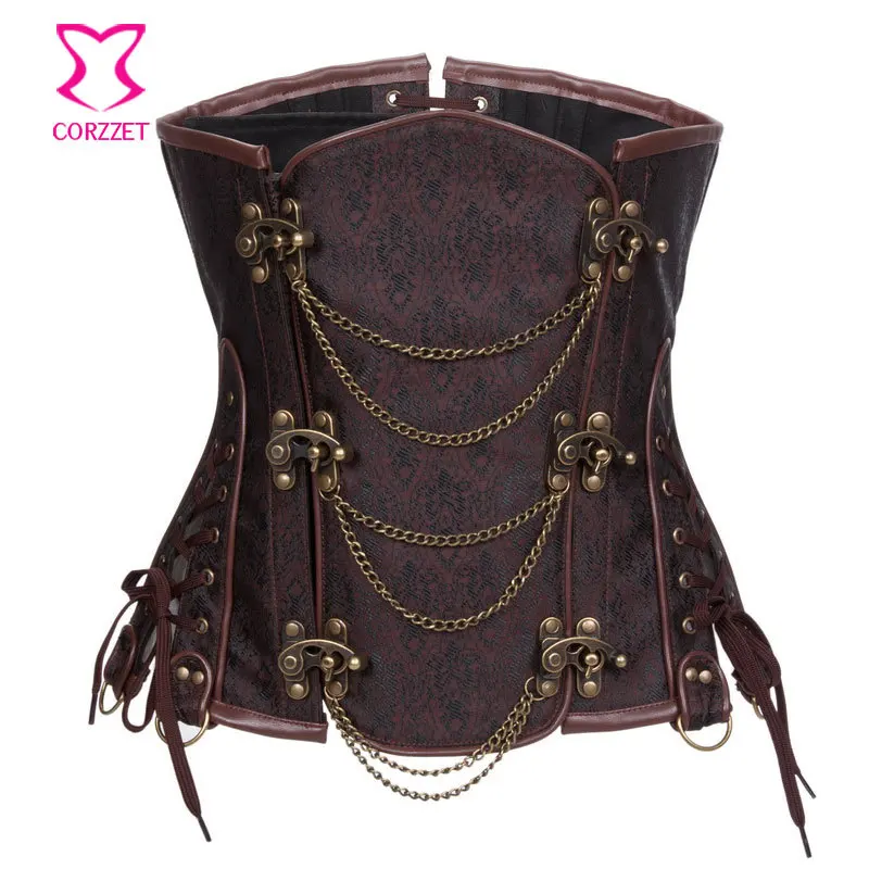 

NEW 2015 Sexy Gothic Clothing Underbust Steampunk Corset Vintage Steel Boned Waist Cincher Bustier Corselet