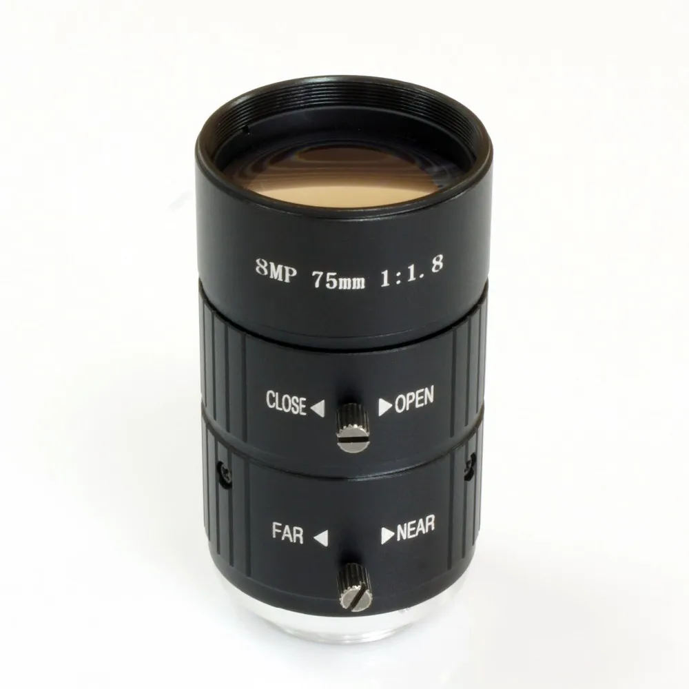 Fixed focus 75mm 8MP CCTV camera lens C mount in CCTV Parts from