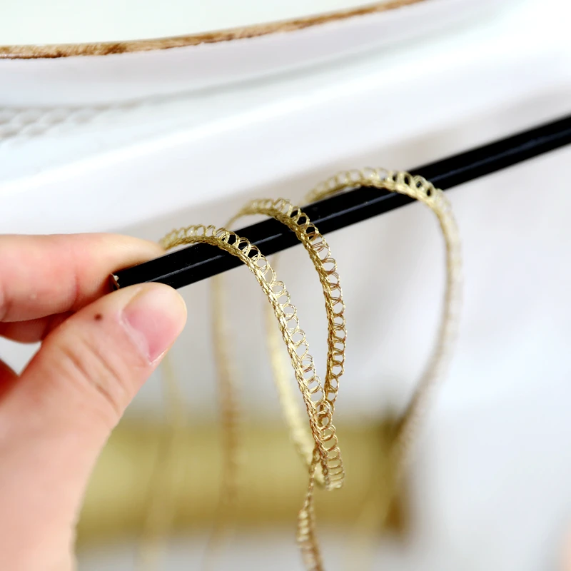 

hot sale Lace accessories Golden lace belt loops edge ribbon lace H0502