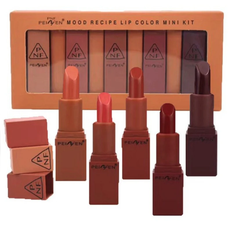 

PeiNiFen brand Hot sale 5pcs/set Long effect Moisture Lipstick suit Enticement of charm Dumb light Moist Easy to color