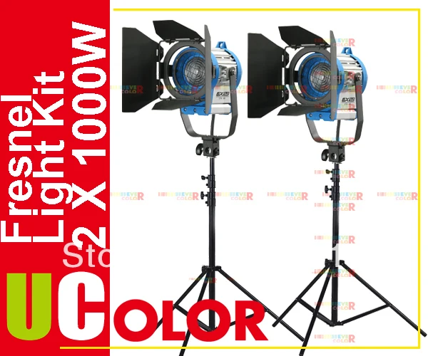 

2 x 1000W Fresnel Tungsten Video Spot Light Kit as Arri Lighting