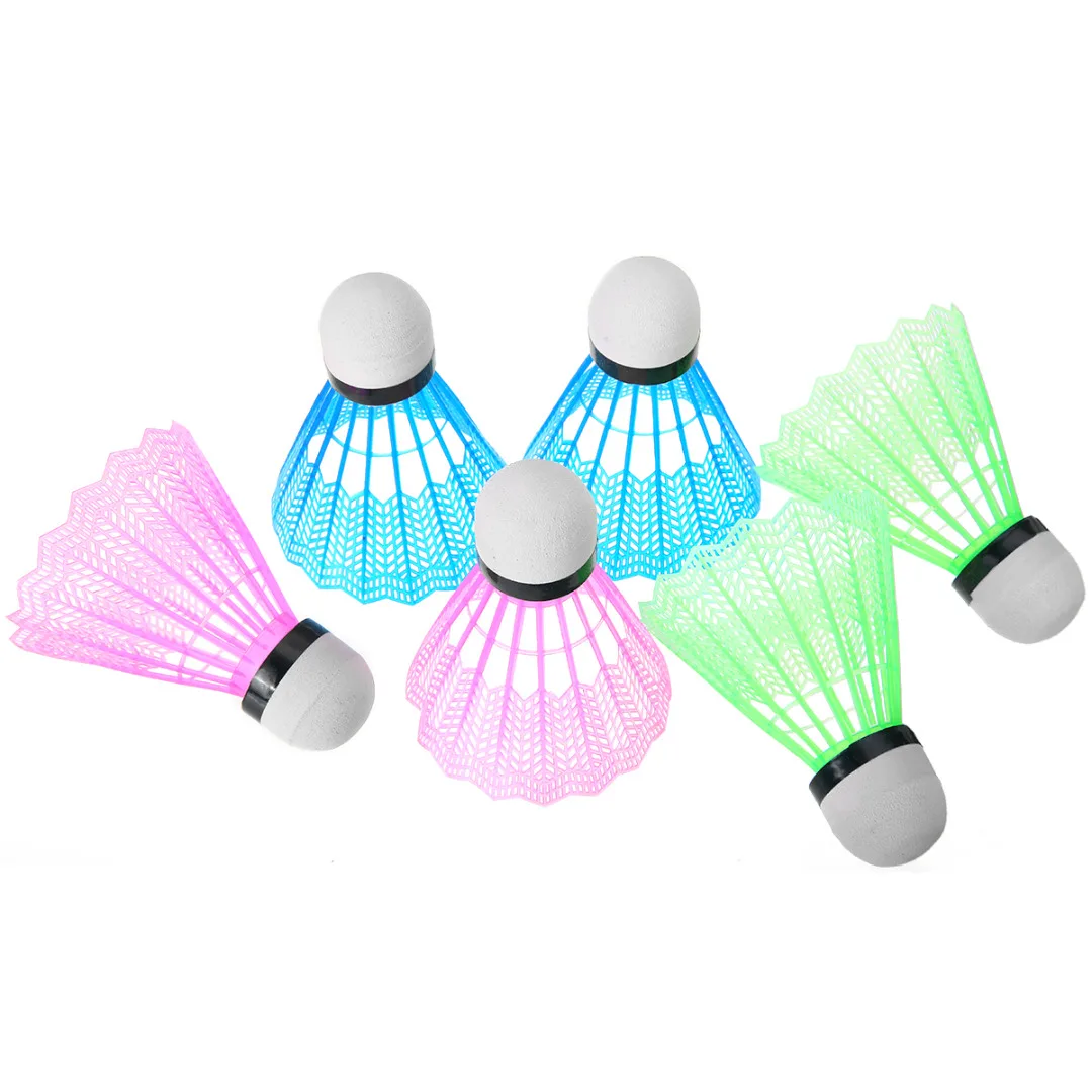 6Pcs High Quality Badminton Balls Colorful Portable Plastic Shuttlecocks Game Supplies For Leisure Indoor Outdoor Sport Training