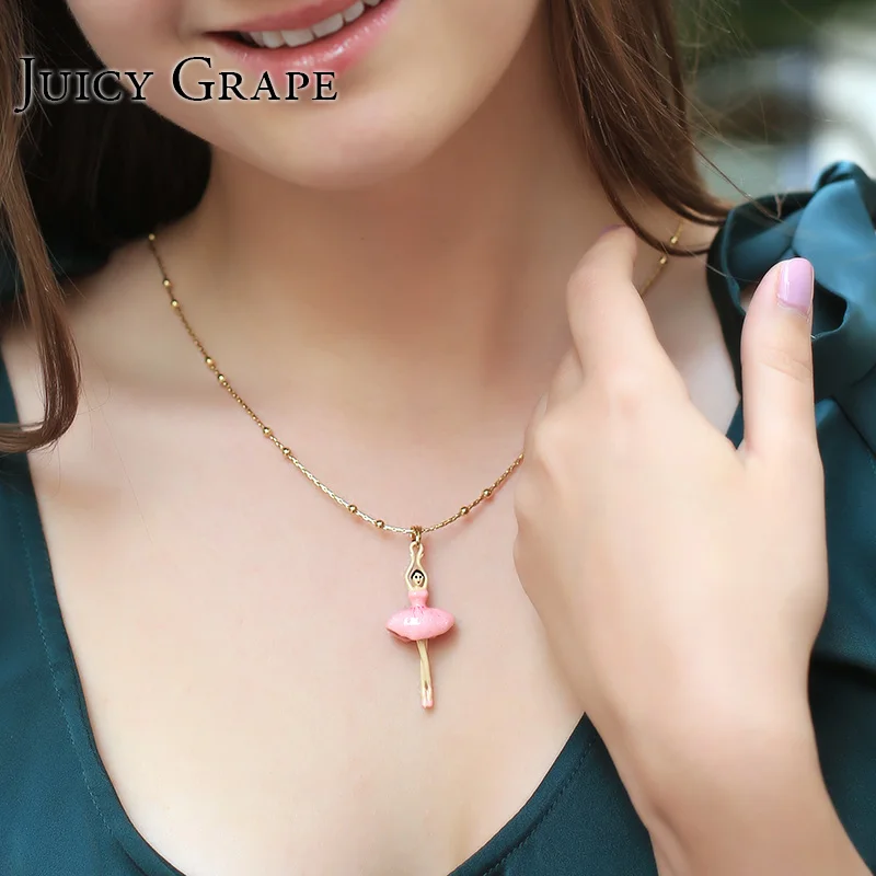 

New Arrivals Ballet Dancing Girl Enamel Glaze Woman Pendant Necklace Choker Free Shipping