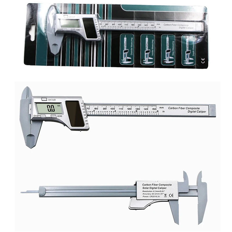 

0-150mm Electronic Solar Plastic Caliper Mini Caliper Jewelry Measurement Vernier Caliper Digital Display for Metal Processing