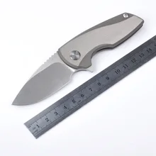 High Quality D2 Blade TC4 titanium alloy Handle Folding Knife Hunting Survival Tactical Utility Camping EDC Portable Rescue Tool