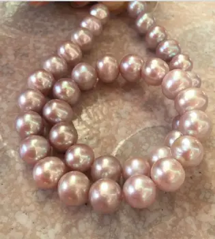 

14 18inch HUGE ROUND NATURAL AAA 12mm south sea lavender pearl necklace
