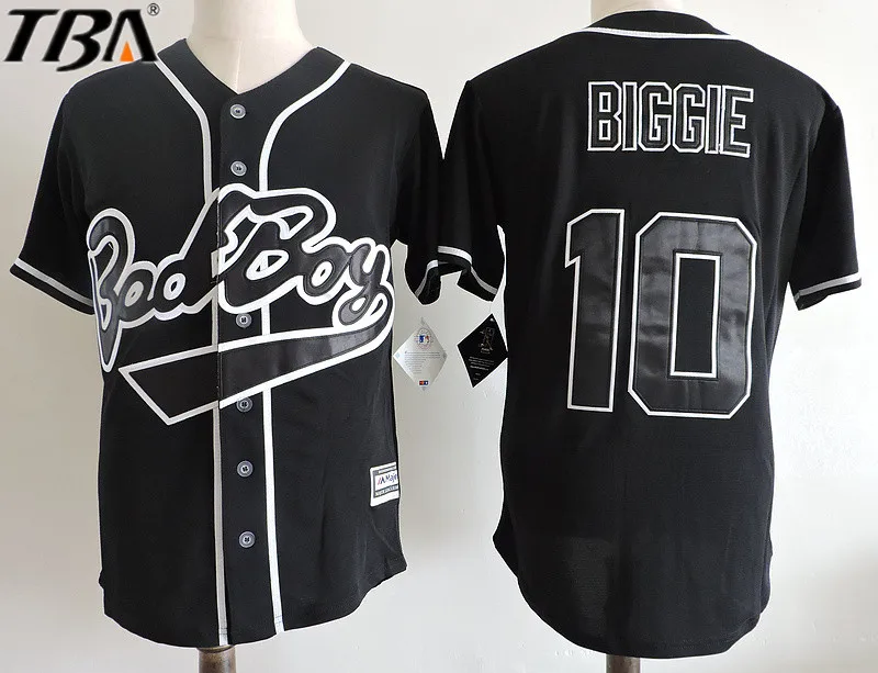 2017 New Cheap Mens 10 BAD BOY Biggie Black Movie Baseball Jerseys,All
