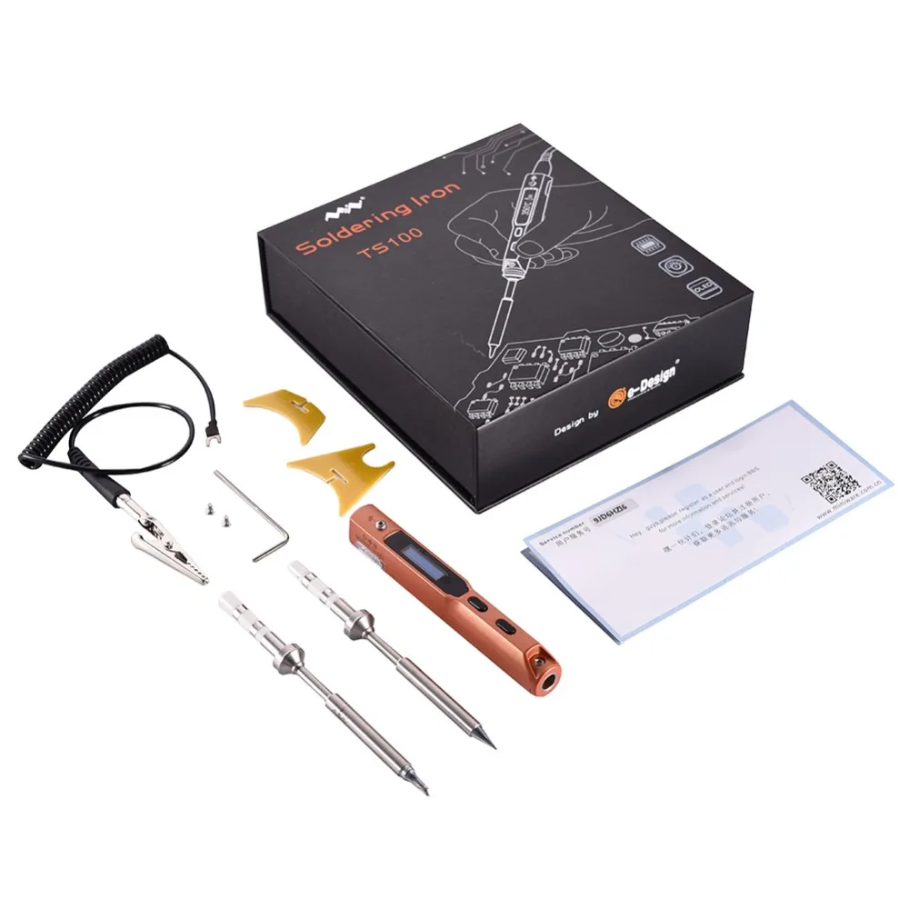 

2018 Intelligent Programmable Electric Soldering Iron Set Digital LCD TS100 Mini Soldering Iron Control Terminal 65W TS-I TS-K