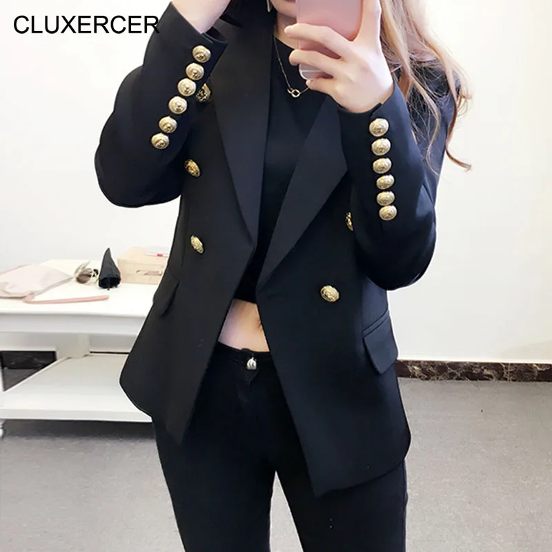 2017 Spring Blazer Women British Fashion Double Breasted Slim Suit Blazer feminino Button Jackets and Coats Blue 2017 Spring Blazer Women British Fashion Double Breasted Slim Suit Blazer feminino Button Jackets and Coats Blue