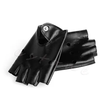 

Women Half Finger Driving Gloves PU Leather Fingerless Guantes Mittens