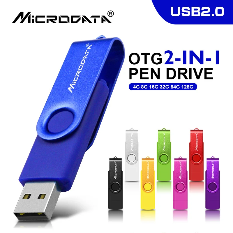 OTG USB флеш-накопитель 32 Гб 16 Гб Флешка для смартфона/планшета/ПК USB2.0 Поворотная USB флешка 64 ГБ 8 ГБ реальная емкость