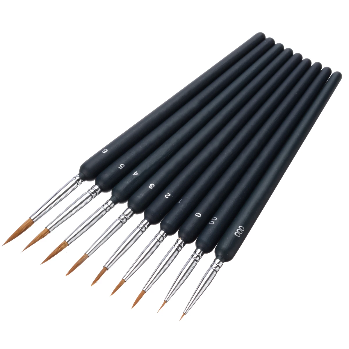 9Pcs Fine Watercolor Paint Brushes Weasel Hair Paint Brush Pen Sketched Line Pen for Oil Painting Drawing Stylus Art