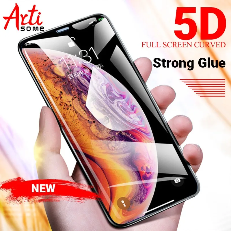 

Artisome 5D Protective Glass For iPhone X XR XS MAX Glass For iPhone 7 6 S 8 Plus Screen Protector Glass on the For iPhone X XR