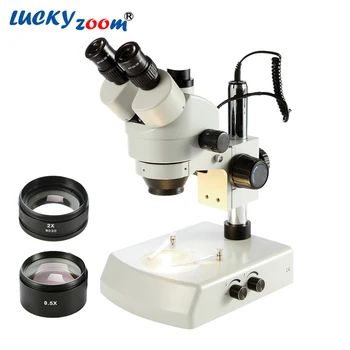 

Dual Halogen 3.5X-90X Trinocular Stereo Zoom Microscope Portable Trinocular Microscope For Soldering Phone Repair Microscopio