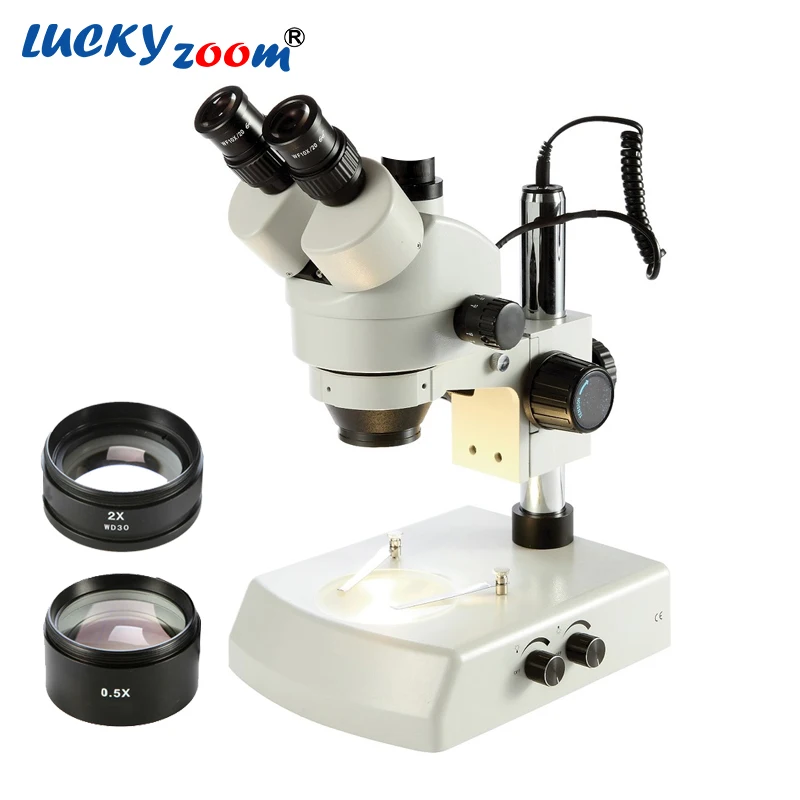 

Luckyzoom Brand 3.5X-90X TRINOCULAR STEREO ZOOM MICROSCOPE DUAL HALOGEN SZM0.5X SZM2.0X Microscopio Accessories Free Shipping
