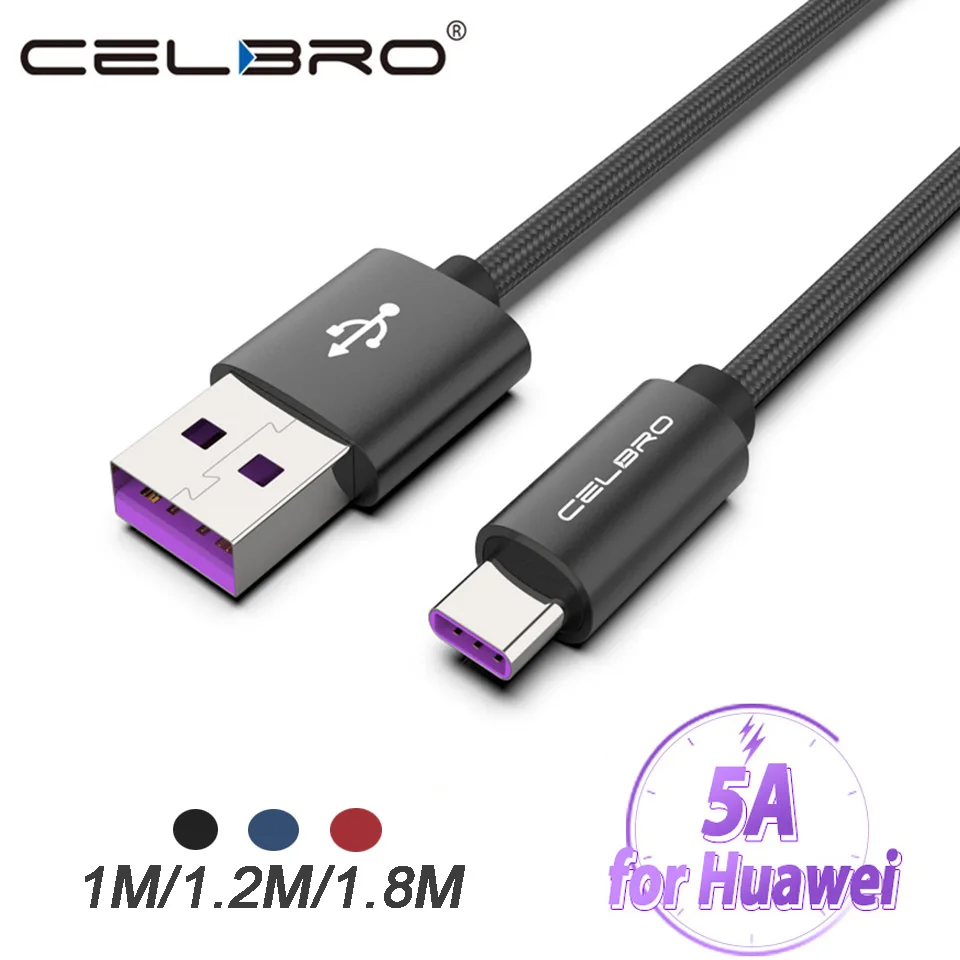 5A Usb C кабель Быстрая зарядка Usb-C зарядное устройство Kable для huawei mate 20 Lite mate 30 Pro Honor 20 10 нейлоновый Плетеный Usb кабель для зарядки