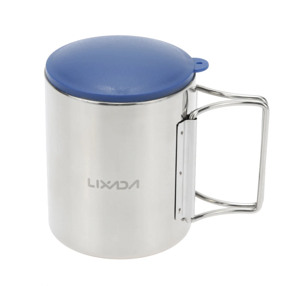 Lixada, 220 мл, BL600-D1, походная чашка, уличная кружка, портативная, для кемпинга, пикника, чашка для воды, нержавеющая сталь, вакуумная, с двойными стенками