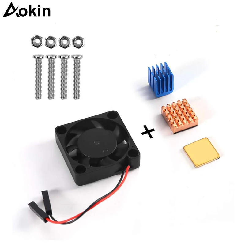 

Raspberry Pi Fan Heatsink Kit for Cooling Cooler Raspberry Pi 3/2 Pi Model B+ Copper Aluminum Cooling pad for Raspberry Pi 3/2