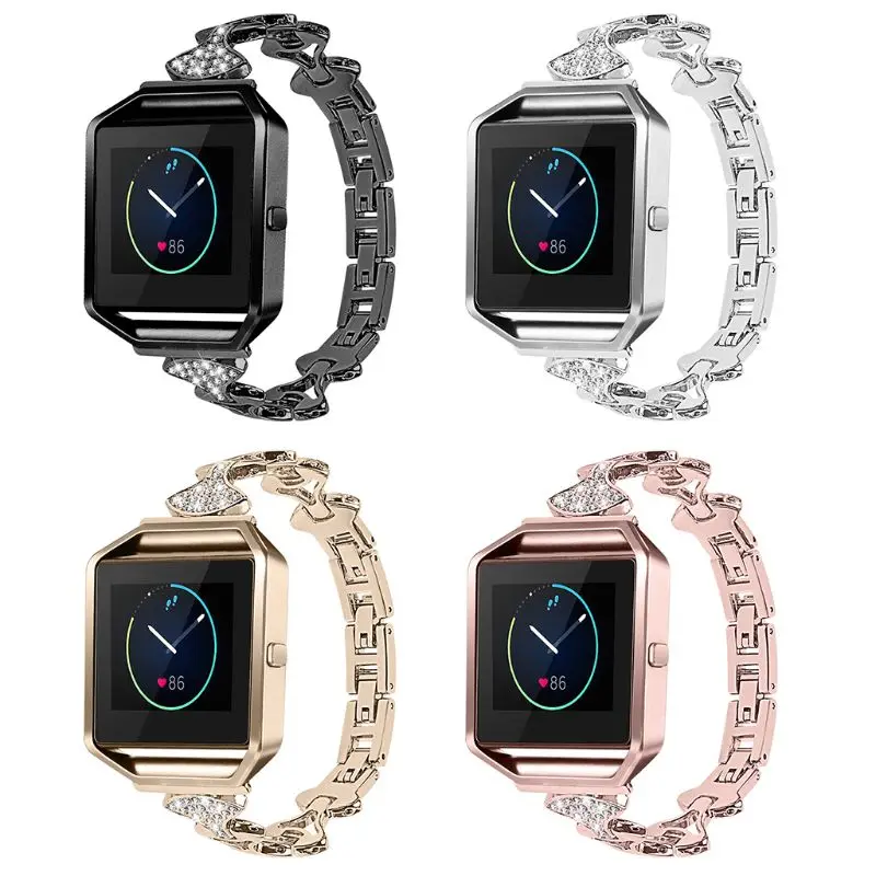 

Fitbit Fitbit Blaze Strap Diamond Strip Rhinestone Stainless Steel High Quality Rhinestone Band for Fitbit Versa Bracelet
