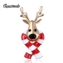

Quasimodo Fashion Christmas Tree Jingle Bell Deer Brooches Gift for the New Year Full Colorful Rhinestones Scarf Clip Christmas