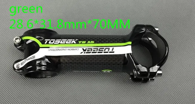 green 70mm S107 велосипед трубка из углеволоконного сплава для подъемный кран ультра легкий посылка Углеволокно велосипедный Руль 28,6*31,8 мм 60/70/80/90/100/110 мм - Цвет: green 70mm