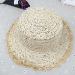 Модная повседневная женская Соломенная гладкая кепка, шляпа от солнца, Пляжная туристическая большая шляпа, трава, подготовка, женские