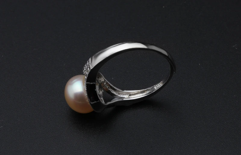 100% Really natural Freshwater black Pearls Jewelry adjustable Wedding Ring For Women