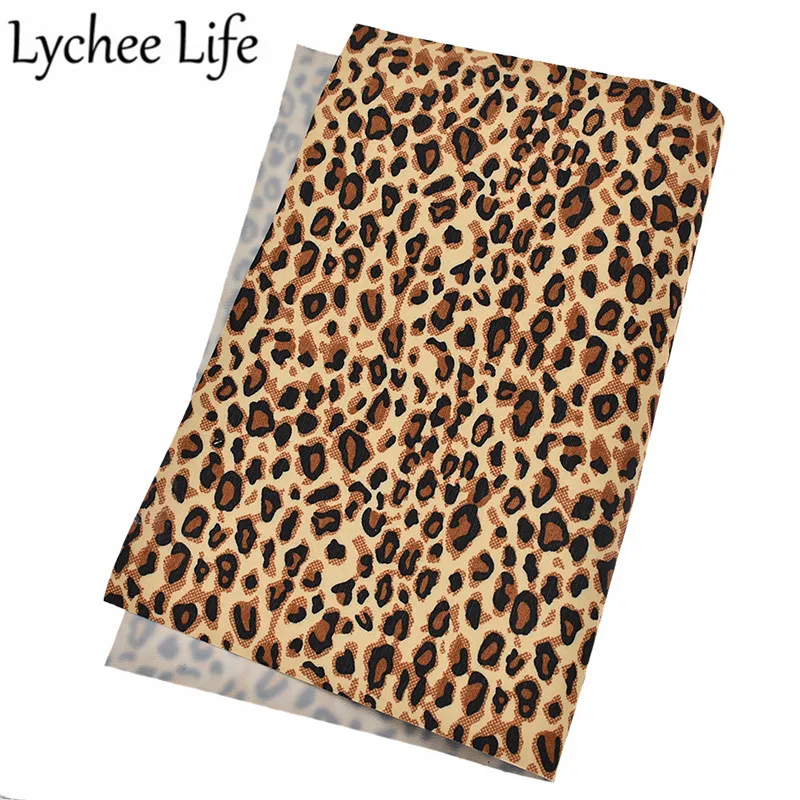 Lychee Life цветная кожаная ткань с леопардовым принтом 29x21 см ПВХ сделай сам швейная