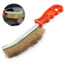 Щетка для очистки проволочной щетиной ручной инструмент медная проволочная кисть для покраски для удаления ржавчины для очистки тормозных колодок каллипер диски