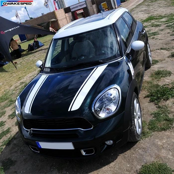 

Racing Stripes Hood Decor Sticker Car Head Customized Decal For MINI Cooper S Countryman Clubman Paceman R56 R60 R61 F54 F55 F56